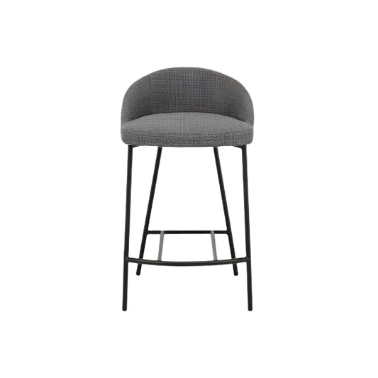 Mick Barstool - Grey Fabric & Black Legs