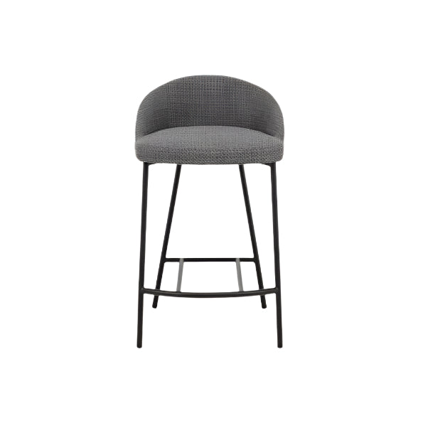 Mick Barstool - Grey Fabric & Black Legs