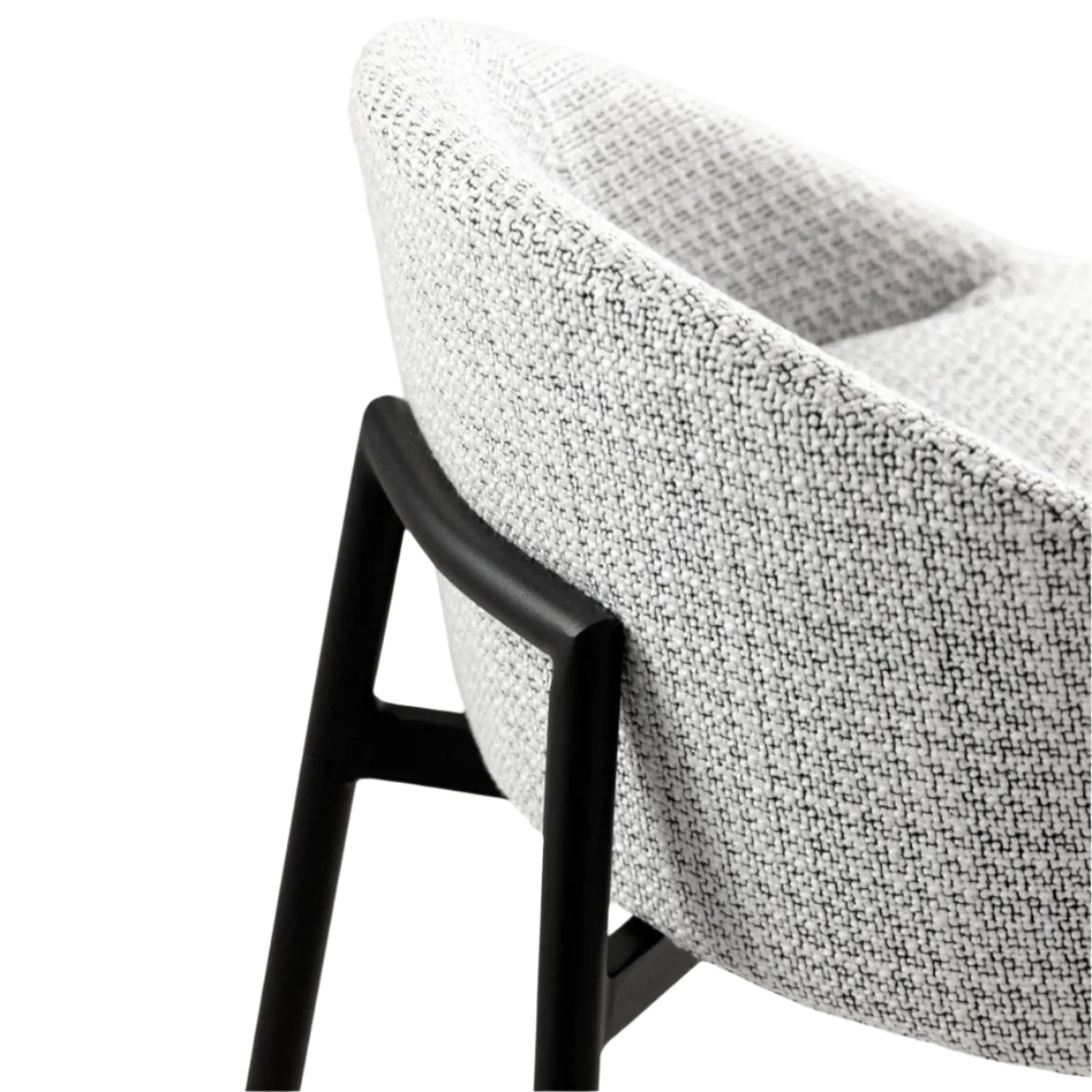 Mick Barstool - White/Black Fabric & Black Legs