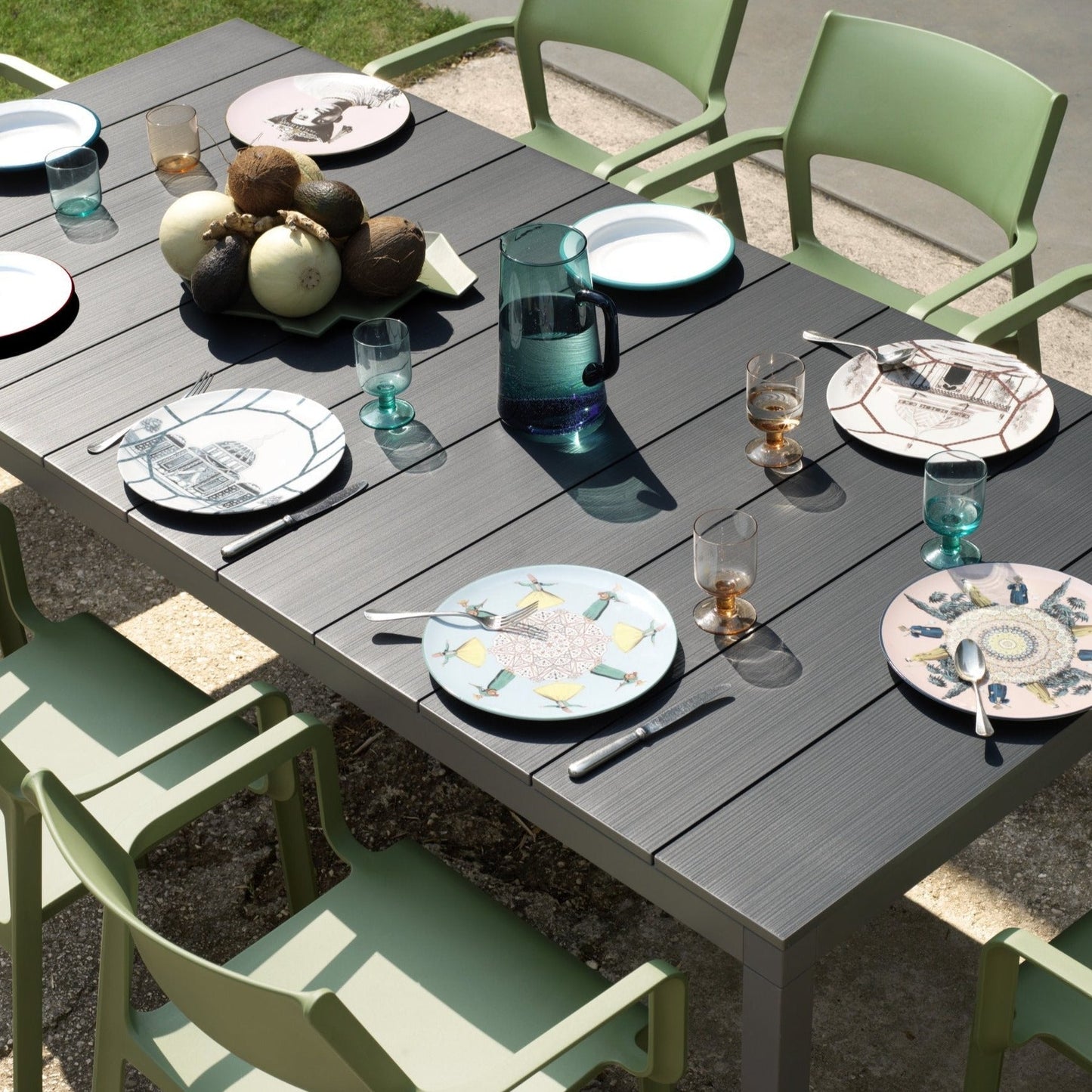 Rio Alu Outdoor Dining Table - 2100 Charcoal
