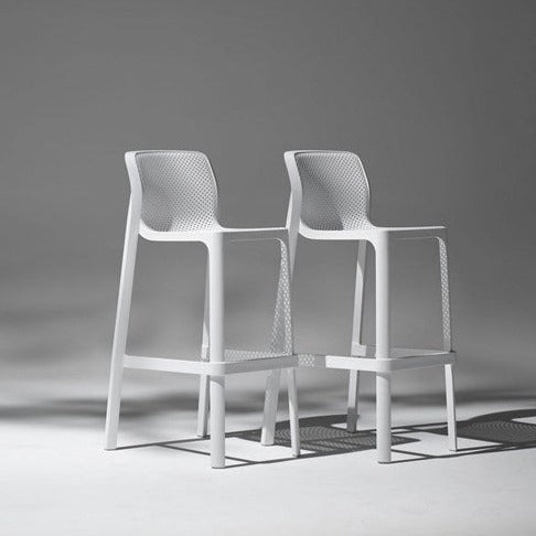 Net Outdoor High Bar Stool - White