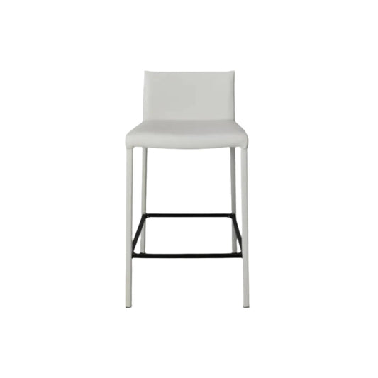 Pero Barstool - White Leather & White Legs