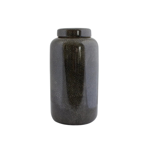 Shagreen Large Lidded Jar - Charcoal