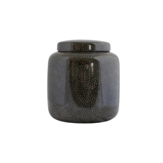 Shagreen Small Lidded Jar - Charcoal