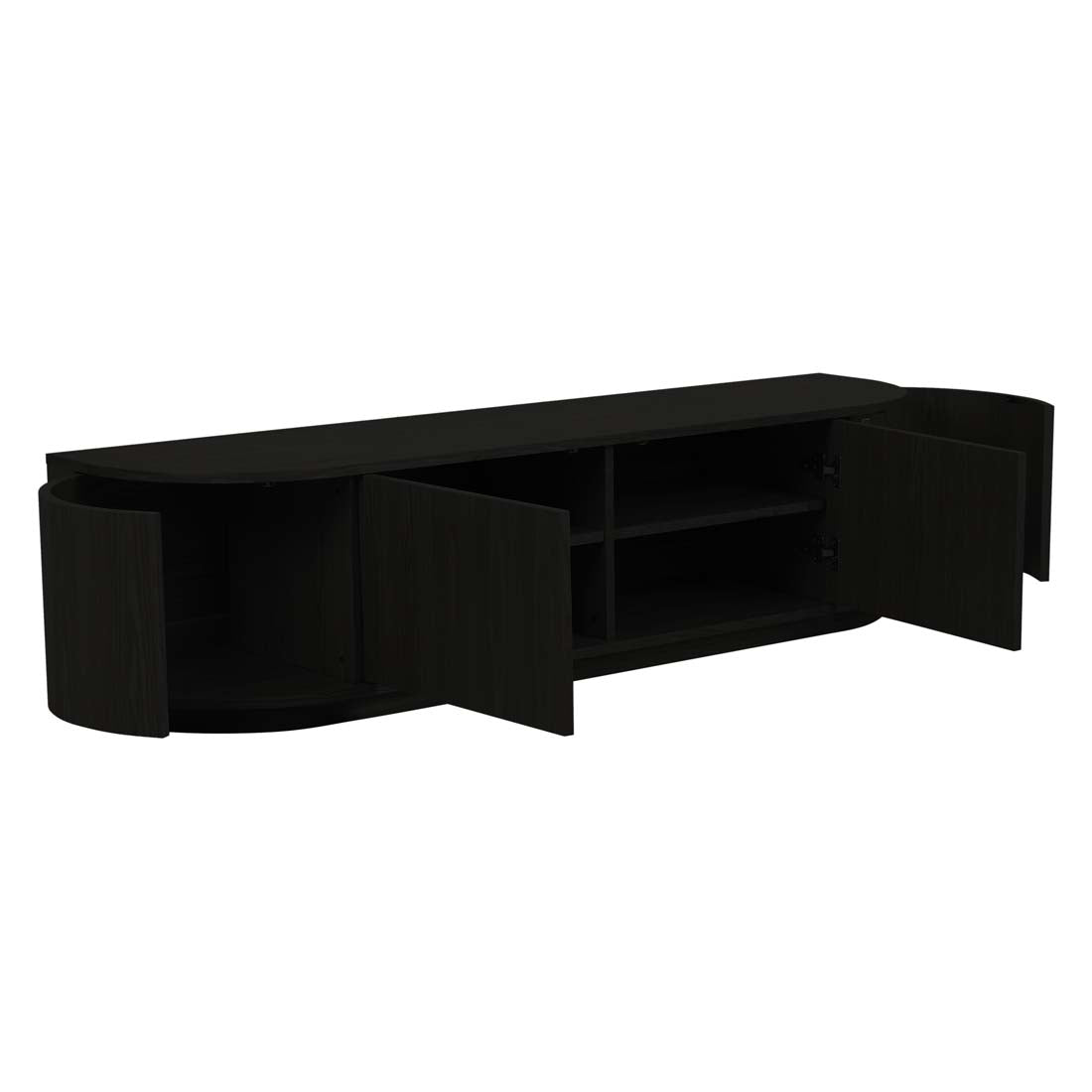 Oberon Crescent Entertainment Unit Small - Matt Dark Oak