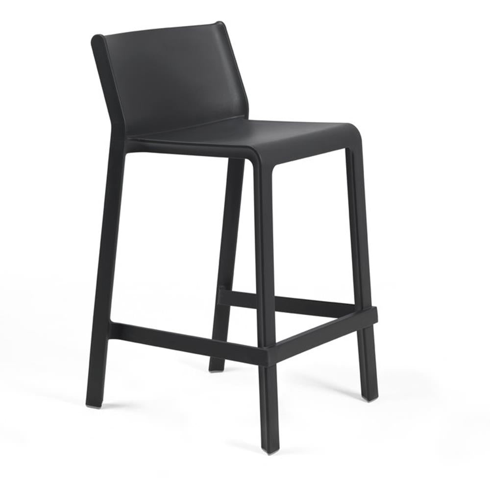 Trill Outdoor Low Bar Stool - Charcoal