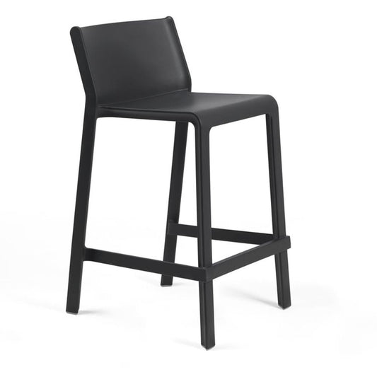 Trill Outdoor Low Bar Stool - Charcoal