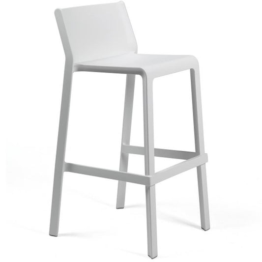 Trill Outdoor High Bar Stool - White