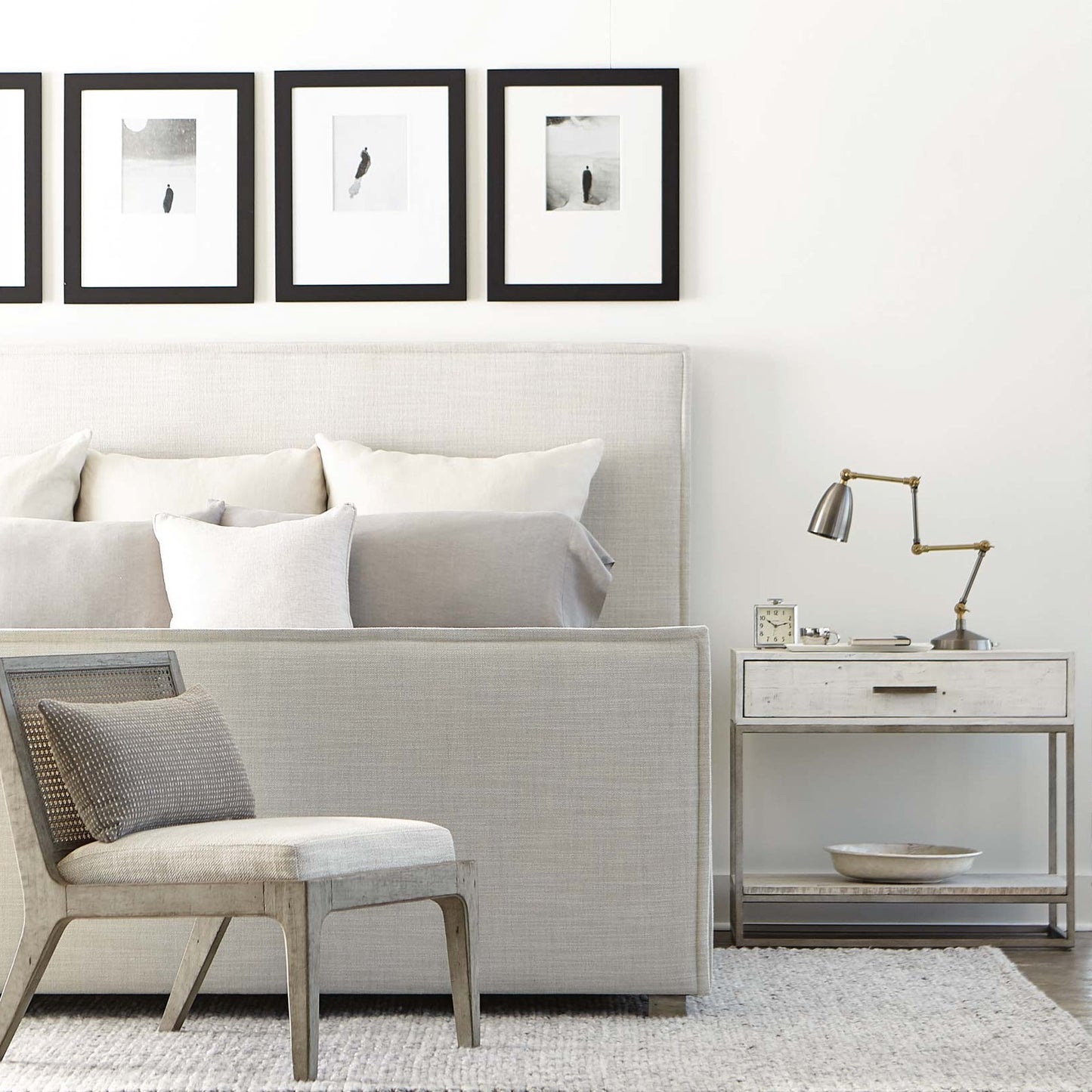 Alvar Bedside Table - Brushed White