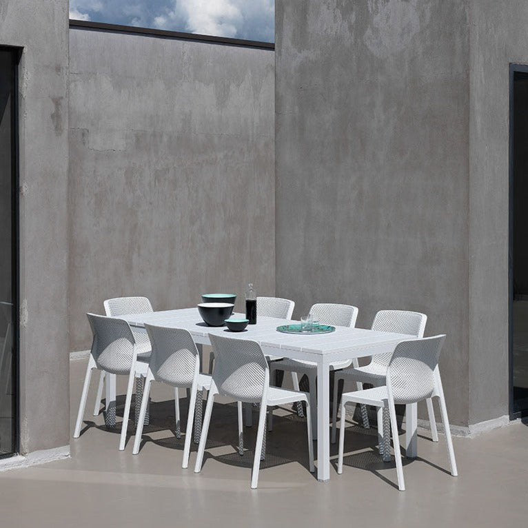 Rio Outdoor Extension Dining Table - 1400 to 2100 White