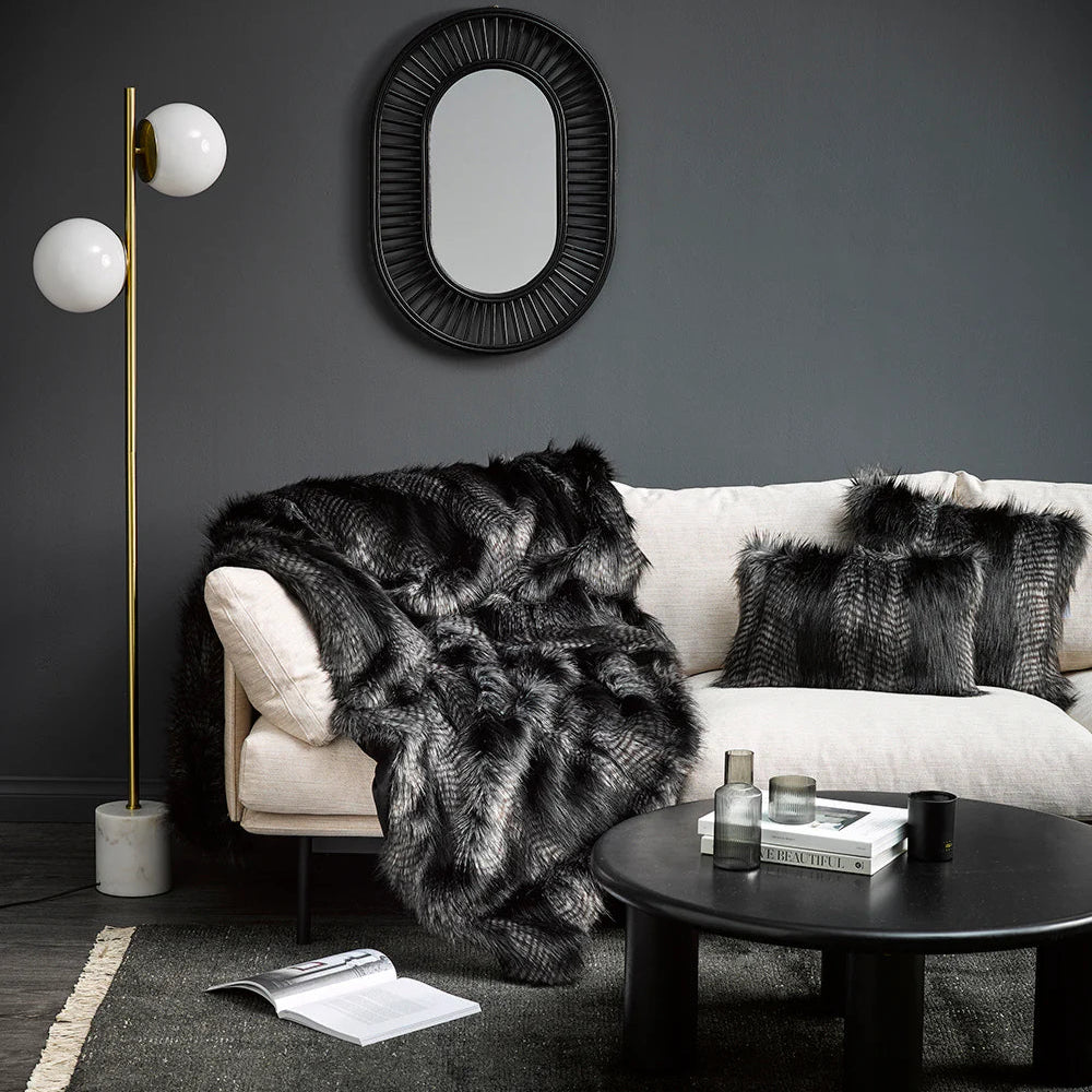 Fur Cushion - Black Coyote (3 Sizes)