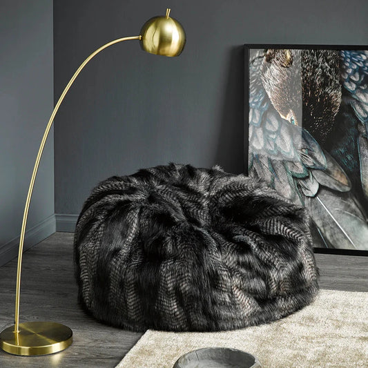 Fur Bean Bag - Black Coyote