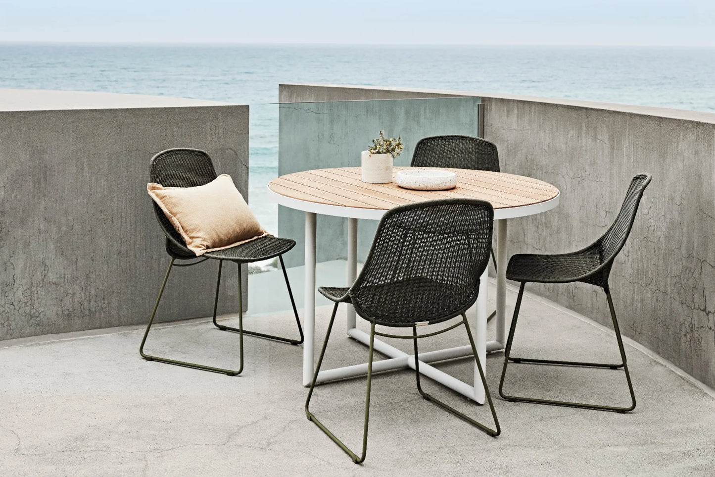 Granada Scoop Closed Weave Dining Chair - Licorice