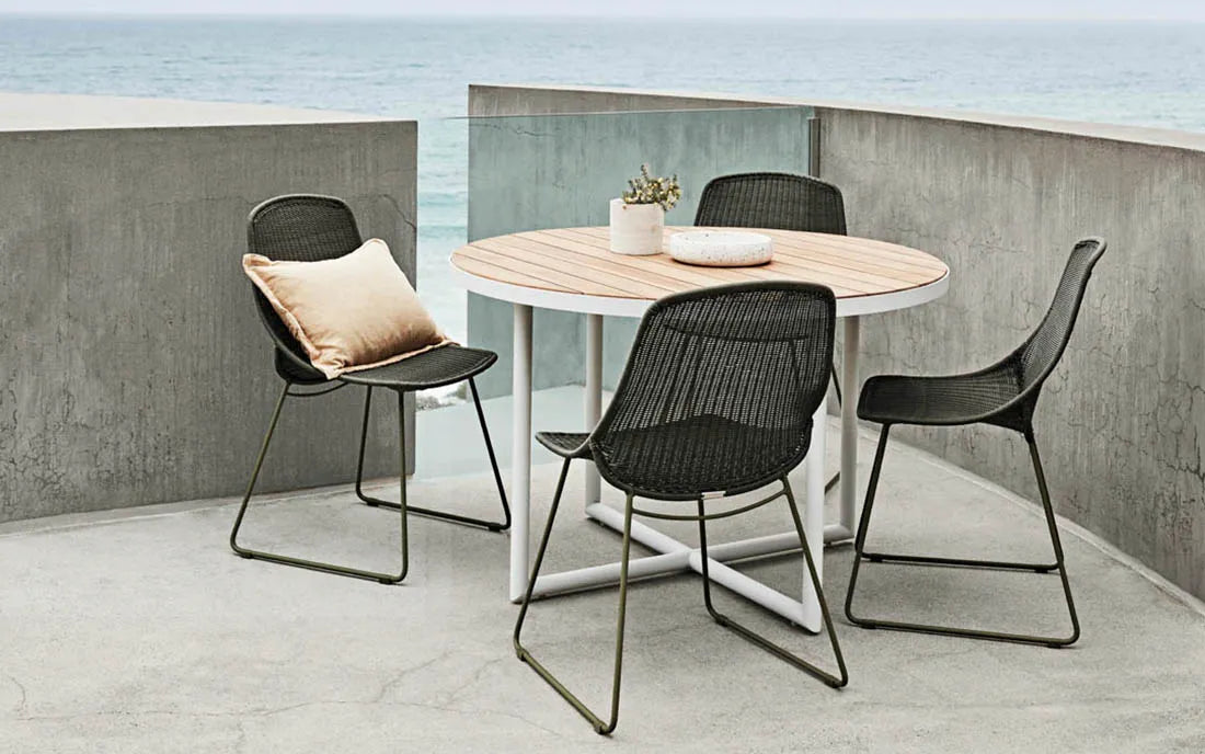 Granada Scoop Closed Weave Dining Chair - Moss