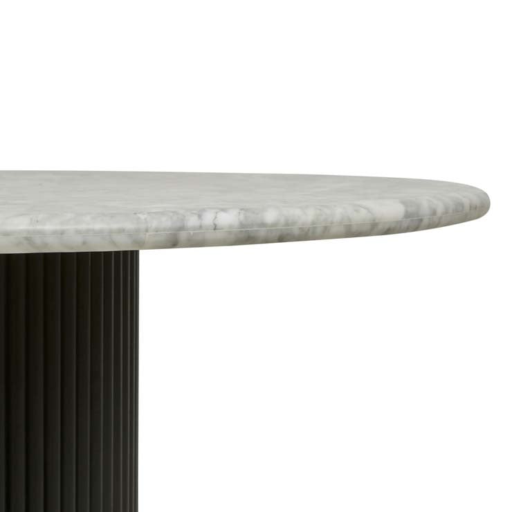Benjamin Marble Top Dining Table - White and Black