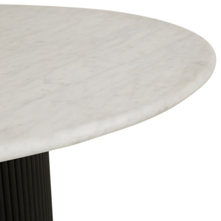 Benjamin Marble Top Dining Table - White and Black