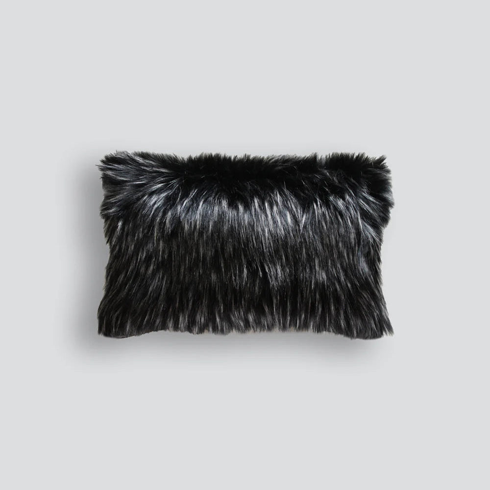 Fur Cushion - Ebony Plume (3 Sizes)