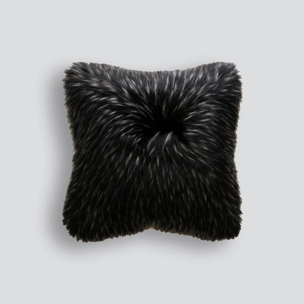 Fur Cushion - Ebony Plume (3 Sizes)