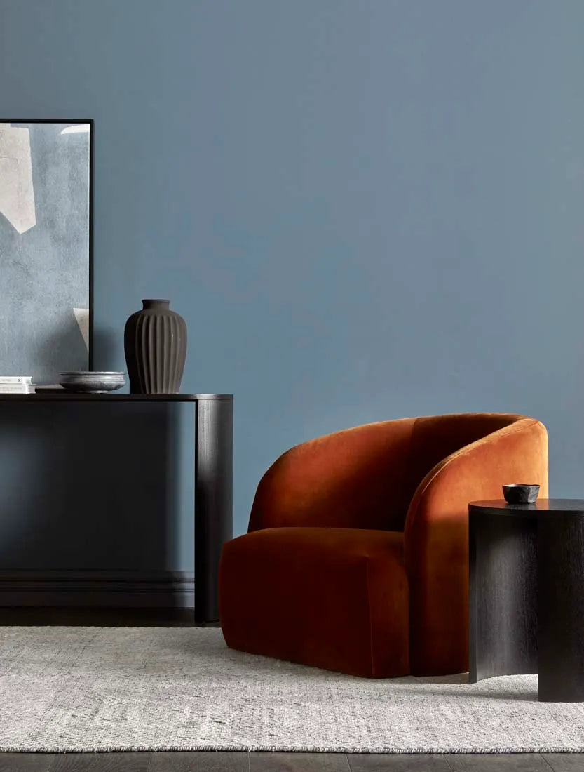 Oberon Crescent Side Table - Matt Dark Oak