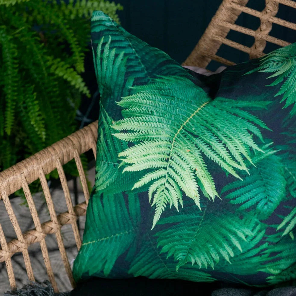 Ferns Outdoor Cushion - Lime/Black