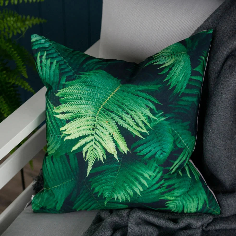 Ferns Outdoor Cushion - Lime/Black