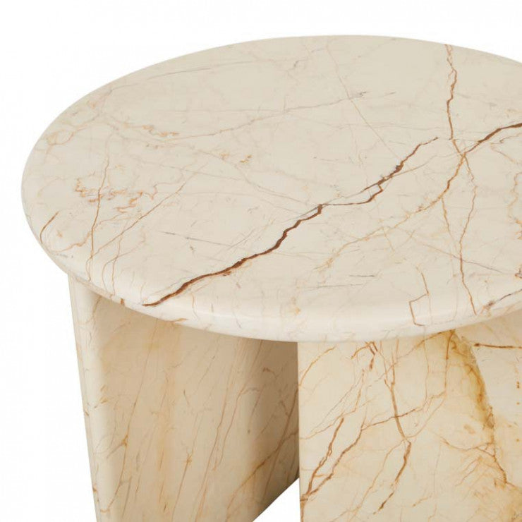 Amara Pebble Side Table - Brown Vein Marble