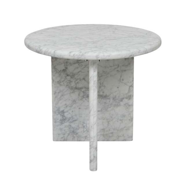 Amara Pebble Side Table - White Marble