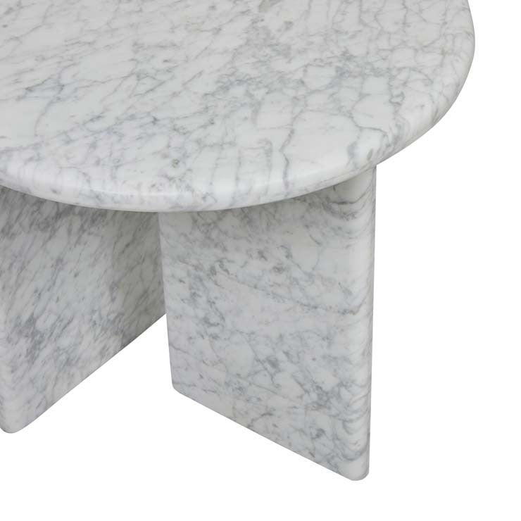 Amara Pebble Side Table - White Marble