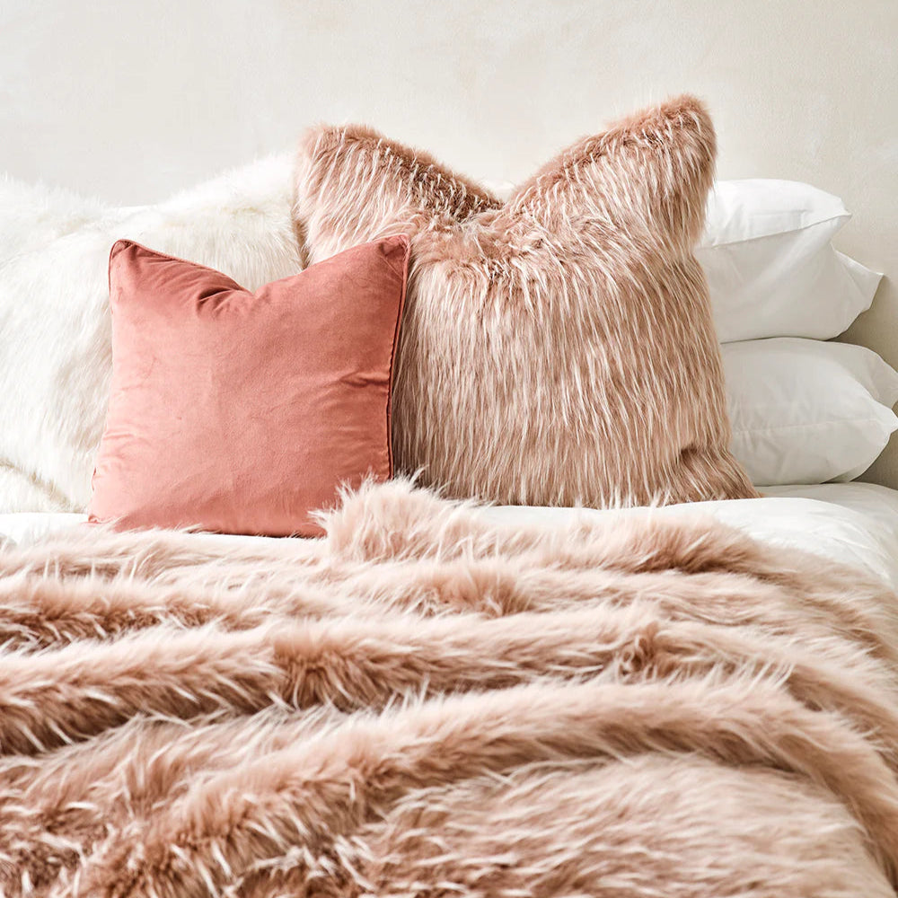 Fur Cushion - Peony Plume (3 Sizes)