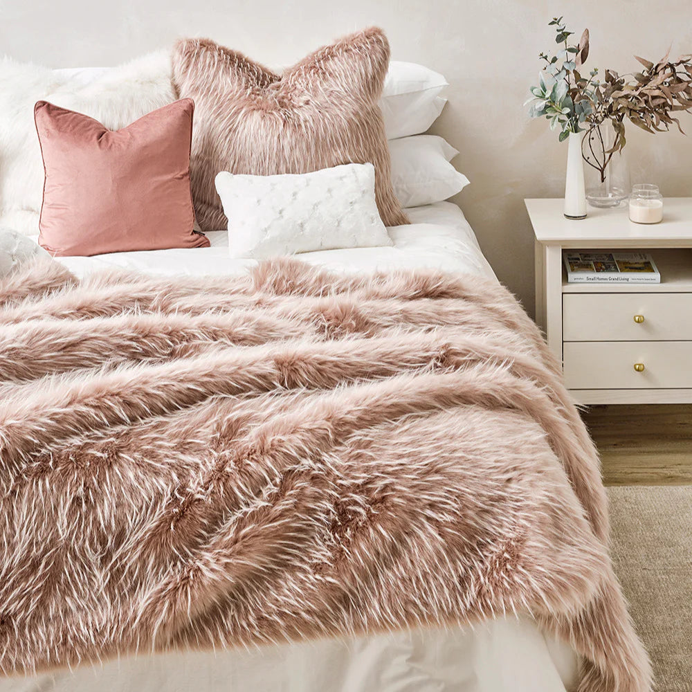 Fur Cushion - Peony Plume (3 Sizes)