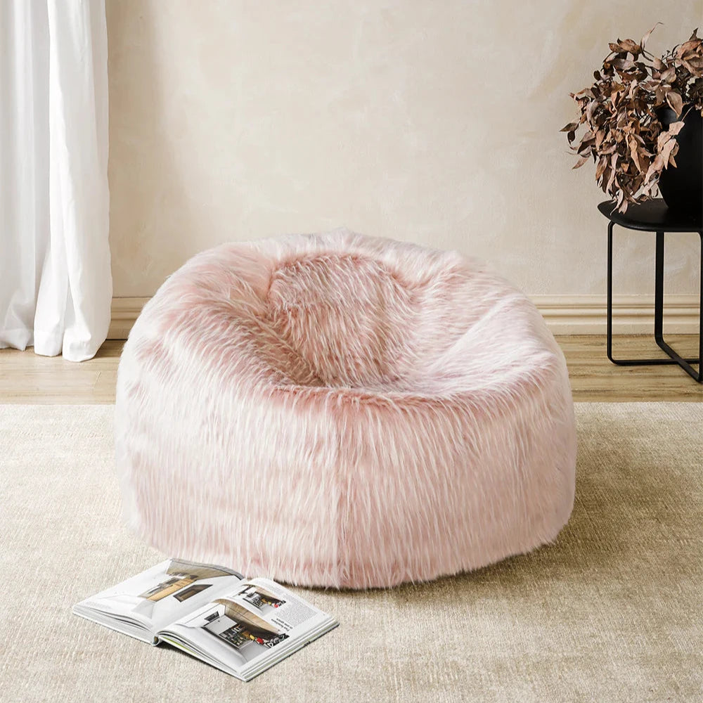Fur Bean Bag - Peony Plume