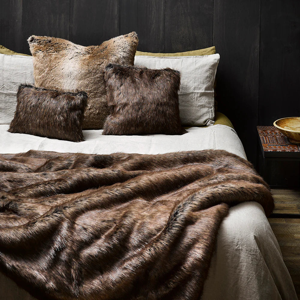 Fur Cushion - Sable (3 Sizes)