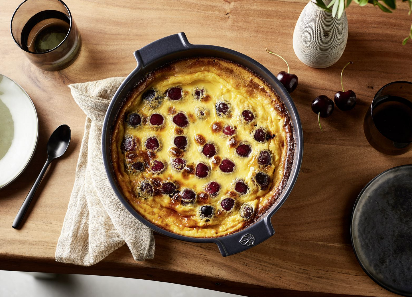 Ceramic Round Baking Dish Large - Charcoal