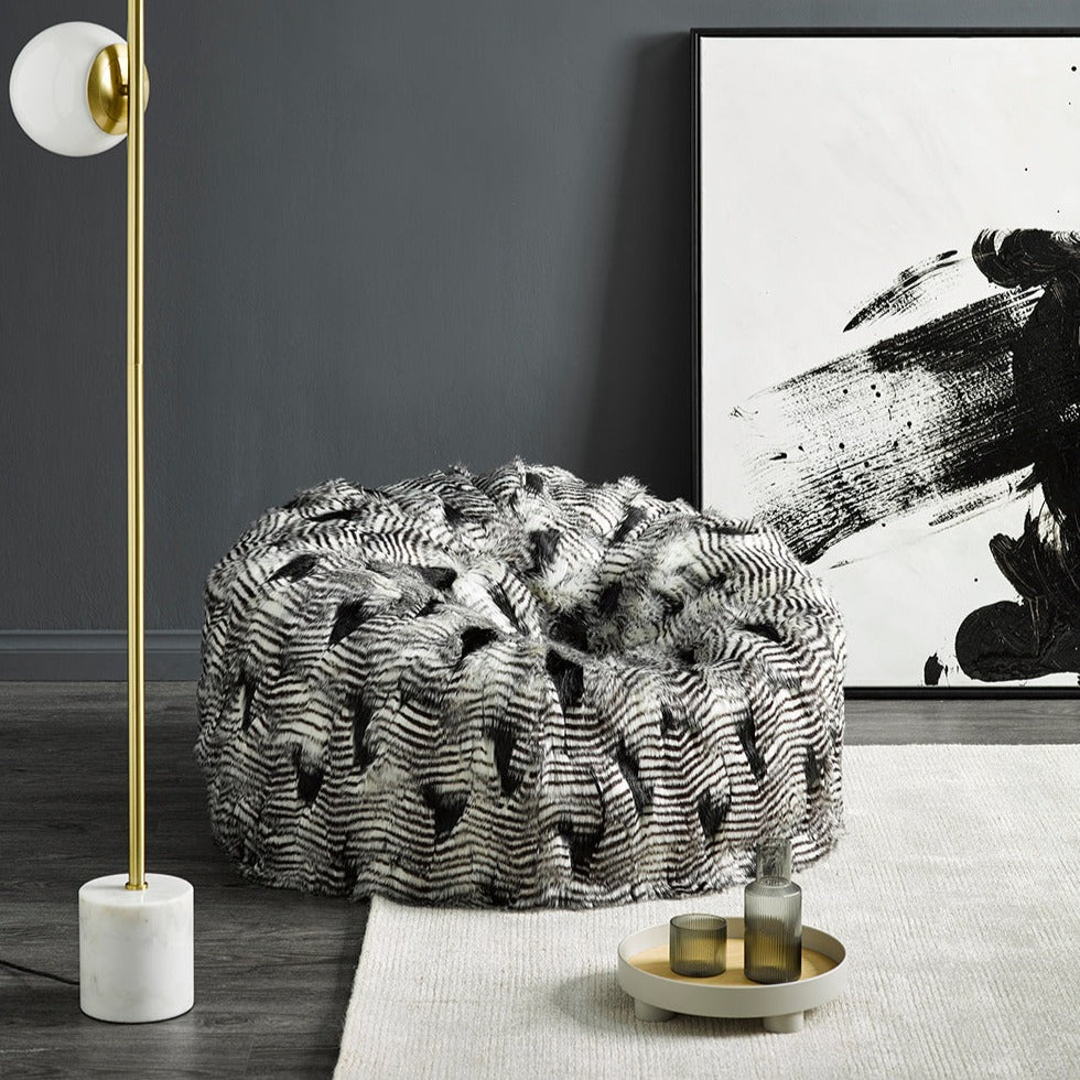 Fur Bean Bag - Silver Pheasant