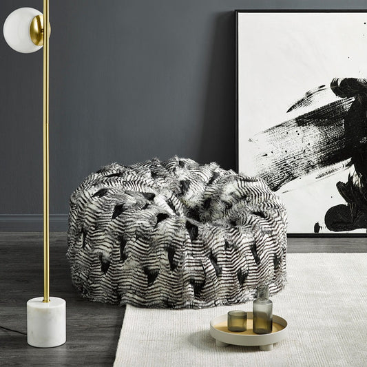 Fur Bean Bag - Silver Pheasant