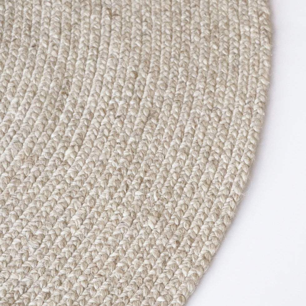 Tairua Round Floor Rug - Straw