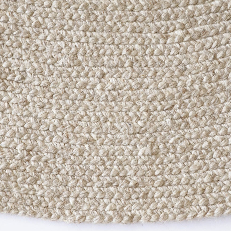 Tairua Round Floor Rug - Straw