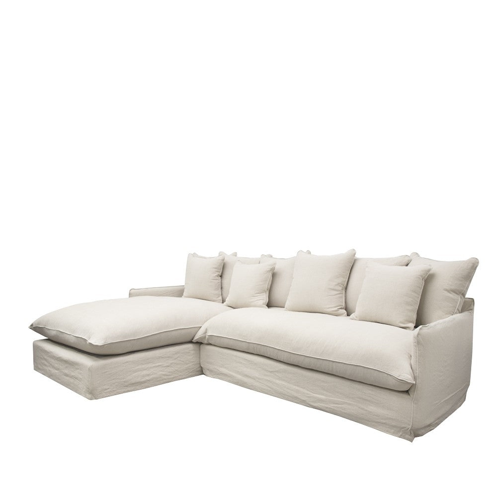 Lotus Slipcover Modular Sofa (L.H.S Chaise) - Oatmeal