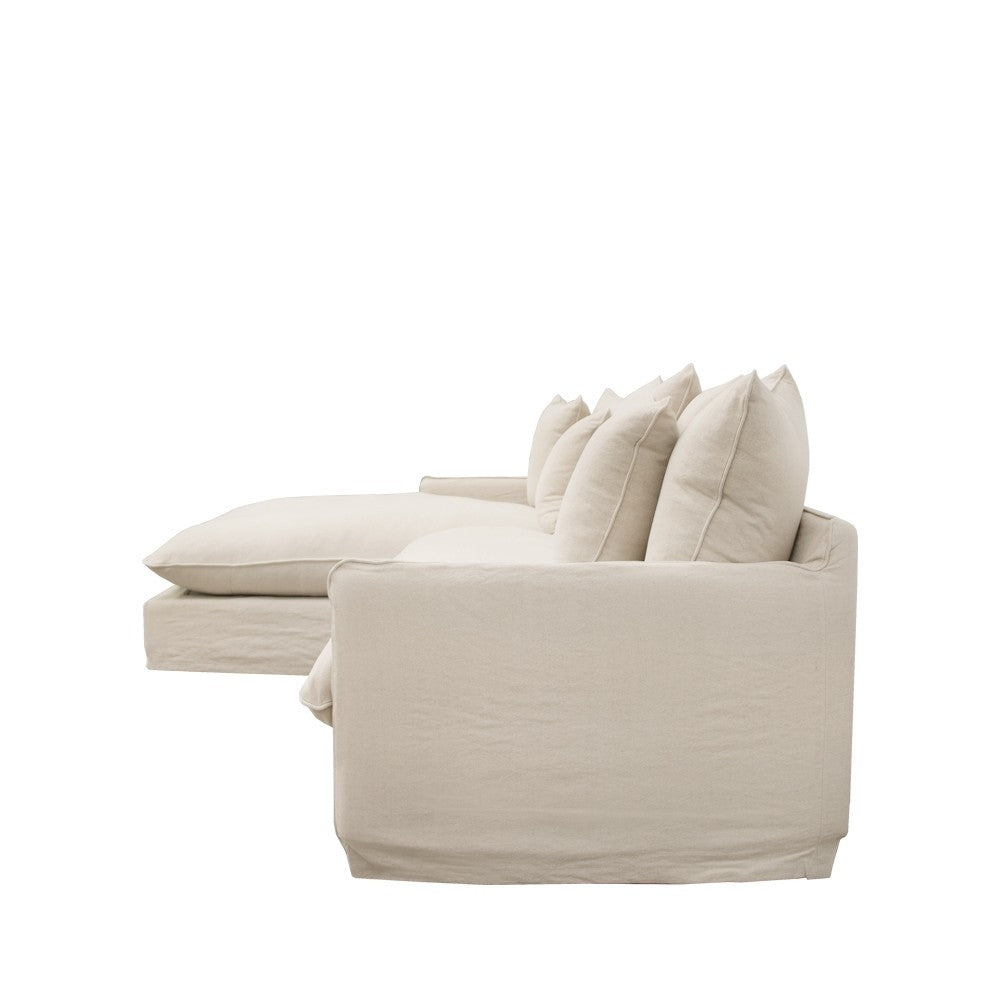 Lotus Slipcover Modular Sofa (L.H.S Chaise) - Oatmeal