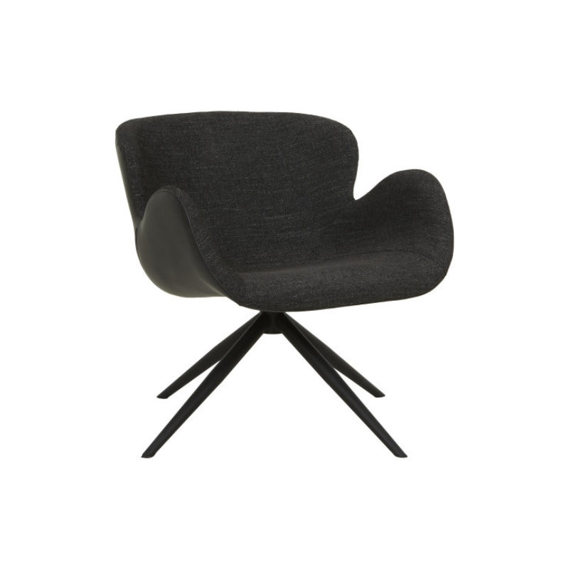 Astrid Swivel Arm Chair - Lead Speckle/Black