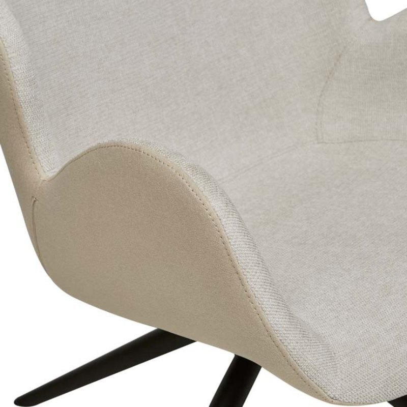 Astrid Swivel Arm Chair - Seashell/Soft beige