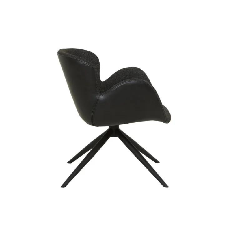 Astrid Swivel Arm Chair - Lead Speckle/Black