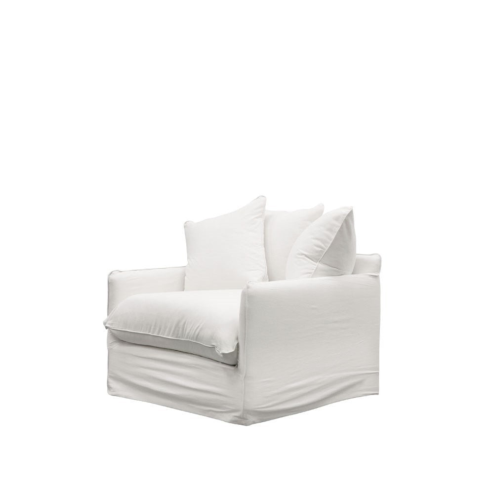 Lotus Slipcover Armchair - White
