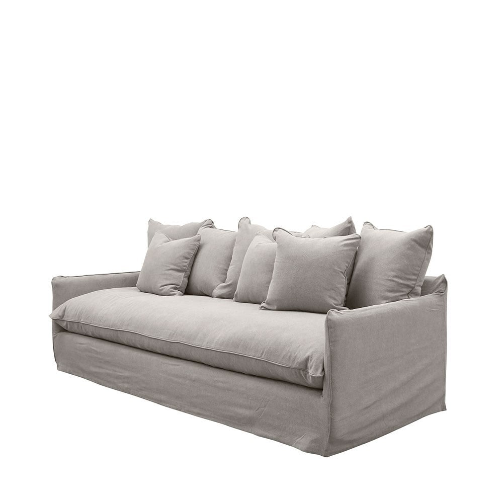 Lotus Slipcover 3 Seater Sofa - Cement