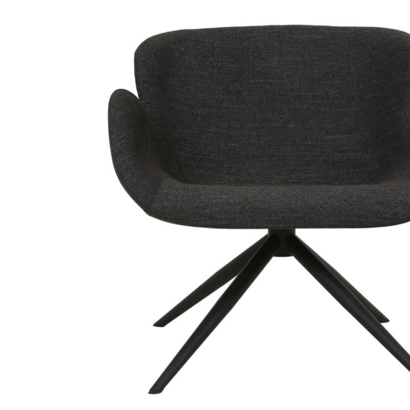 Astrid Swivel Arm Chair - Lead Speckle/Black