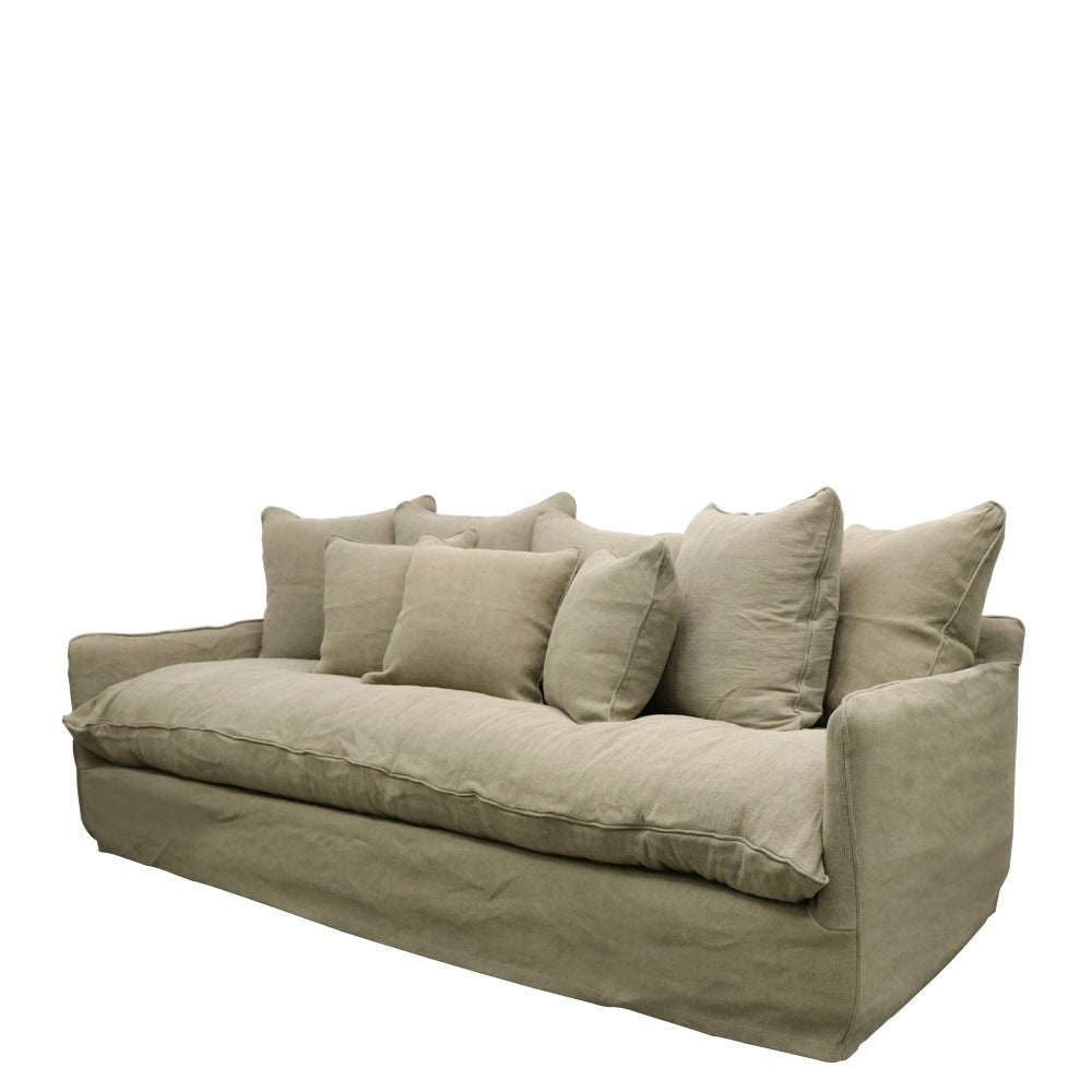 Lotus Slipcover 3 Seater Sofa - Khaki