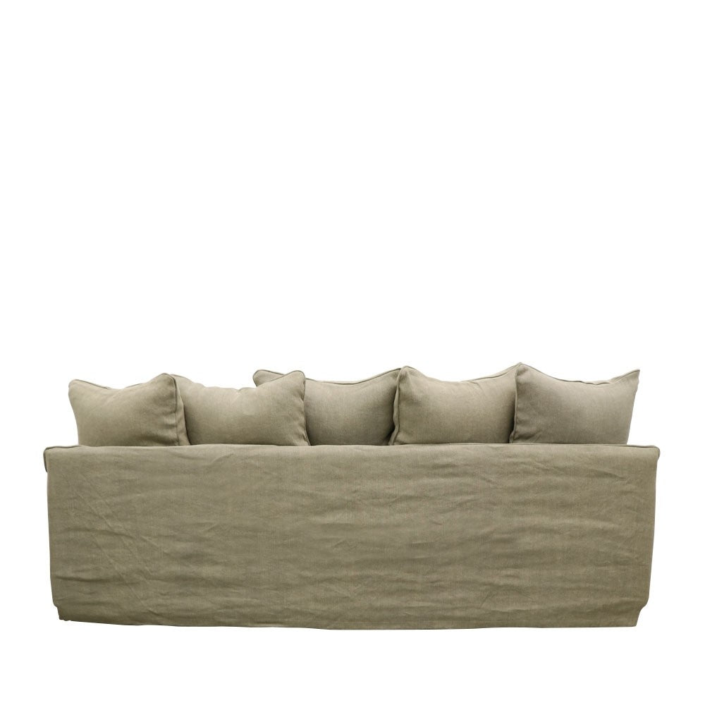 Lotus Slipcover 3 Seater Sofa - Khaki