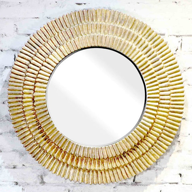 Kiran Wall Mirror - Aged Brass