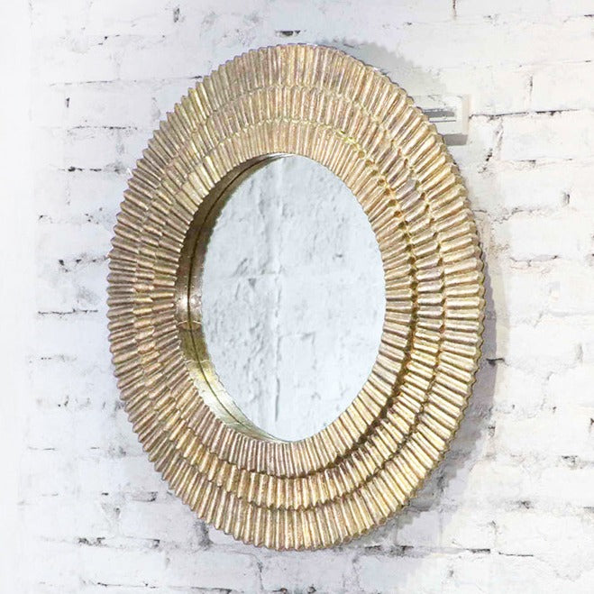 Kiran Wall Mirror - Aged Brass