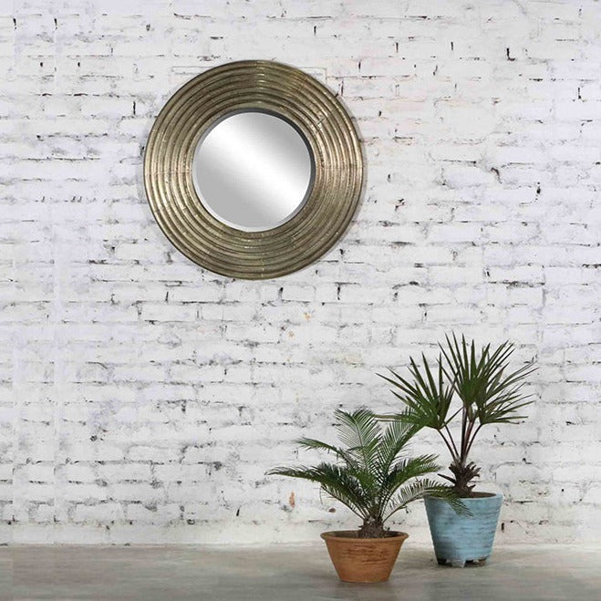 Lucius Wall Mirror - Aged Silver